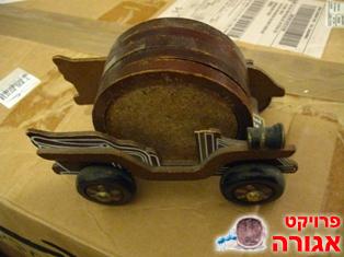 סט מחזיקי כוסות מעץ ושעם