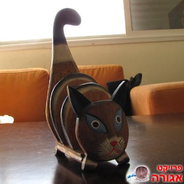 מעמד לדיסקים/מפיות בצורת חתול