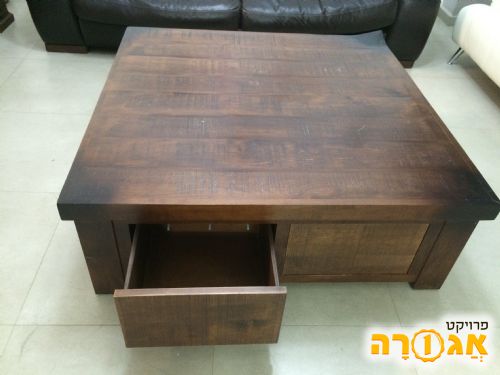 שולחן סלון עץ גושני