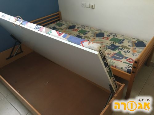 מיטת נוער כפולה עם ארגז + זוג מזרנים