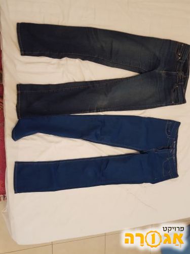 2 מכנסי ג'ינס גזרה ישרה מידה 36-38