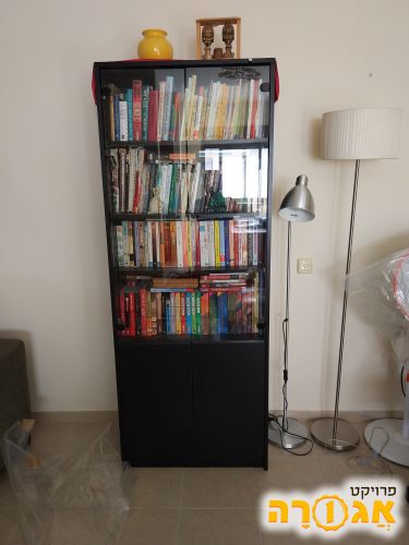 ארון ספרים עם דלתות