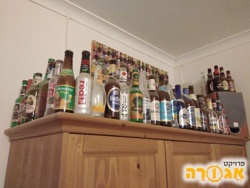 אוסף של 50 בקבוקי בירה מחברות שונות