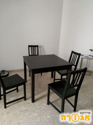 שולחן אוכל נפתח + 2 כיסאות
