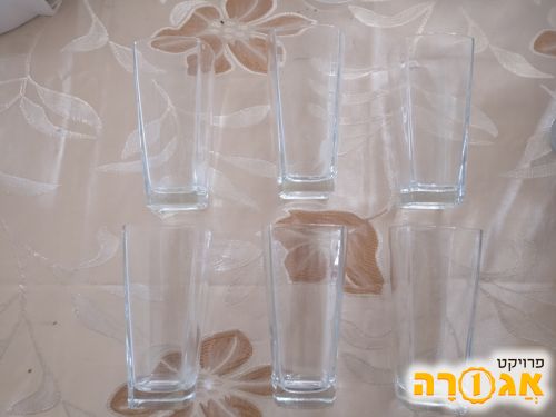 כוסות זכוכית 6 יחידות