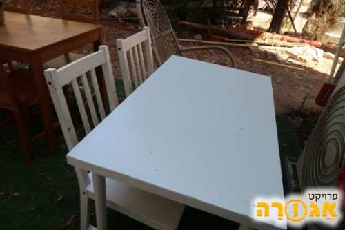 שולחן עם 2 כיסאות איקאה לבן