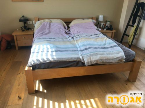 מיטה זוגית מעץ למזרון 160 סמ