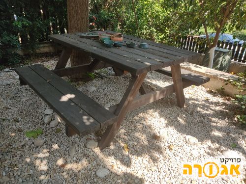 שולחן פיקניק מעץ לגינה