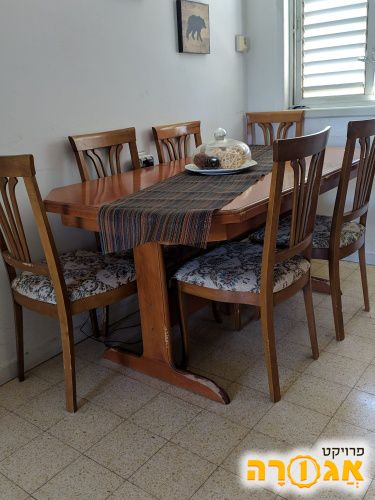 שולחן אוכל ו6 כיסאות