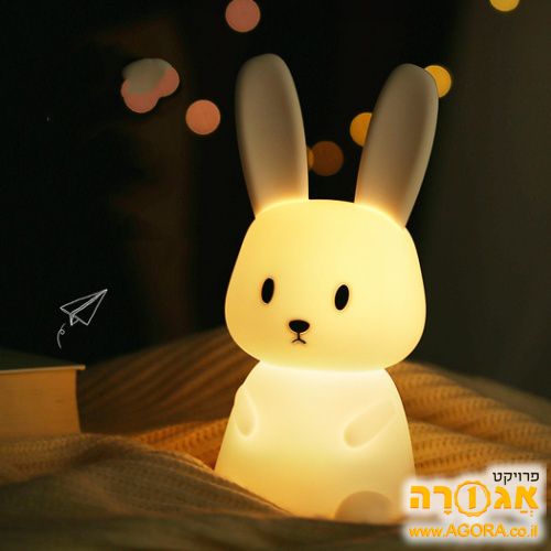 מנורת לילה מחליפה צבעים רכה בצורת ארנב