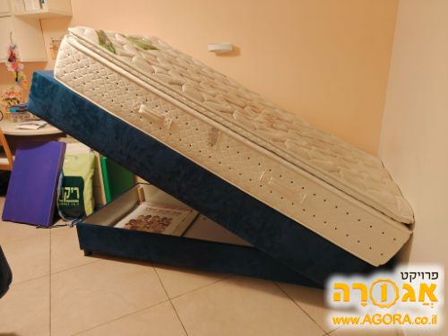 מיטת יחיד לגבוהים עם מזרן אורטופדי וארגז