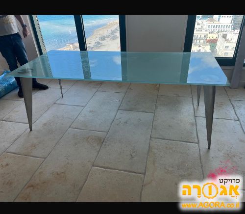 שולחן אוכל מעוצב מזכוכית +10 כיסאות