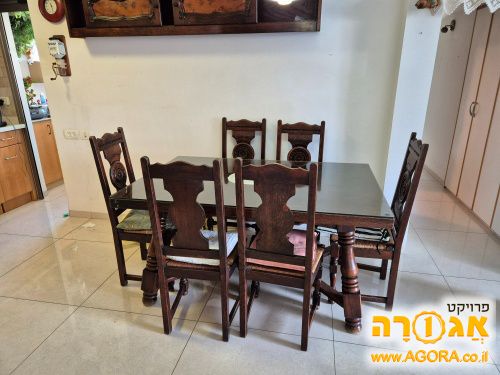 שולחן מטבח ו6 כסאות