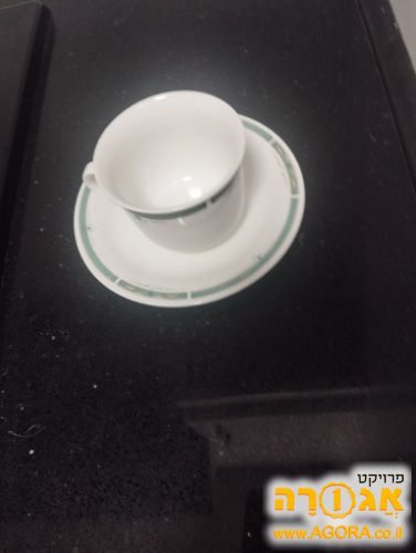 ספל לקפה עם צלוחית