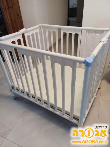 לול פלסטיק מתקפל לתינוק כולל מזרן