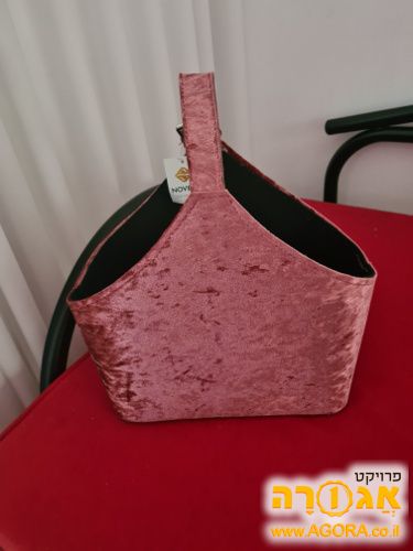 תיק ורוד קטיפה