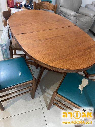 שולחן אוכל + 6 כיסאות **עץ מלא**