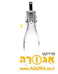 בקבוק זכוכית עם פית מתכת