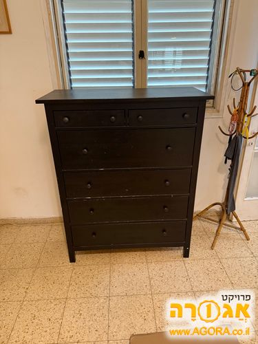 שידת 6 מגירות HEMNES שחור