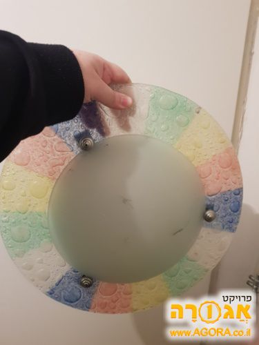 מנורה מזכוכית לחדר ילדים בצורת חללית