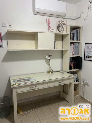 שולחן כתיבה + ספריה + כוננית