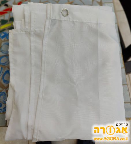 וילון אמבט/מקלחת לבן ברוחב 160 ס"מ