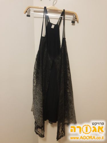 גופיה אלגנטית שחור וכסוף מנצנץ