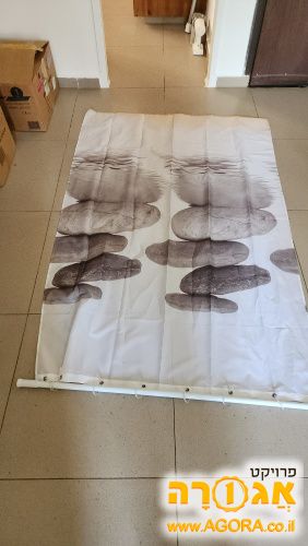 וילון אמבטיה + מוט מתכוונן