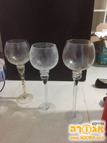 פמוטי קישוט מזכוכית