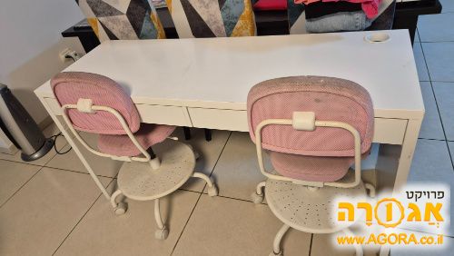 שולחן כתיבה ו-2 כיסאות איקאה 140/50 ג'75