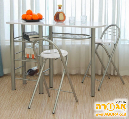 שולחן בר עם 2 כיסאות