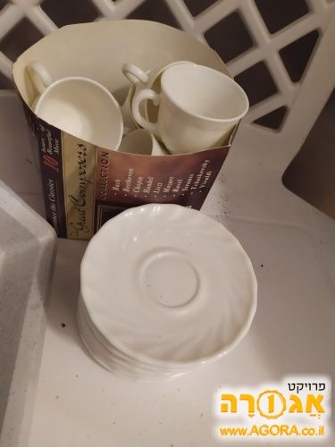 12 כוסות קפה+צלוחיות (בשרי)