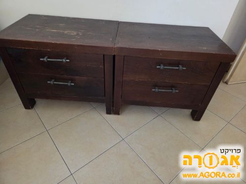 זוג מגירות עץ מלא