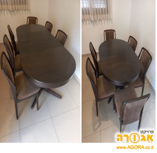 שולחן אוכל נפתח + 6 כיסאות