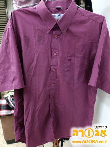 חולצה מכופתרת קצרה לגברים XL