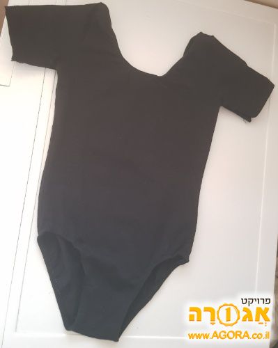 בגד גוף שחור שרוול קצר מידה 10