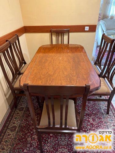 שולחן סלון פלוס 6 כסאות