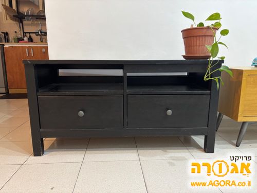 מזנון טלויזיה 2 מגירות צבע שחור