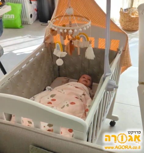 עריסה לבנה עץ