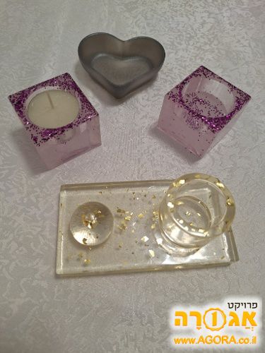 פמוטים שונים מאפוקסי לנרות וקטורת