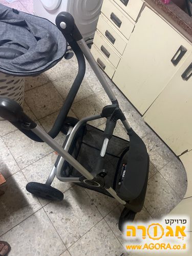 עגלת תינוק טיולון+ אמבטיה צבע אפור