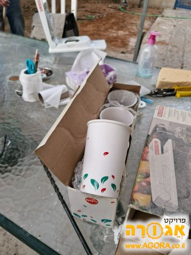 סט כוסות חרס חדשות באריזה