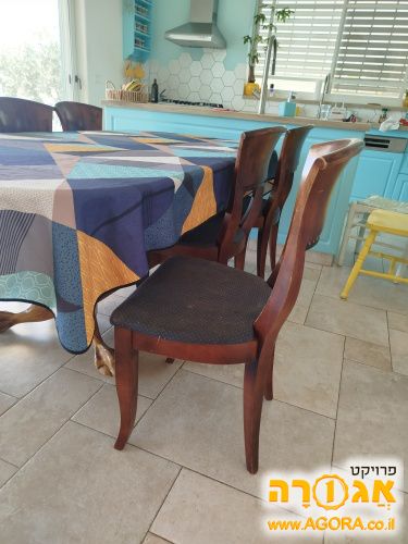 8 כיסאות עץ מלא וינטג'