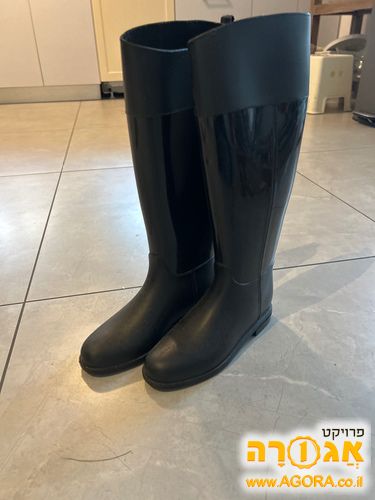 מגפי גומי לנשים מידה 35 בצבע שחור