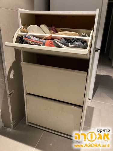 שידת נעליים לבנה