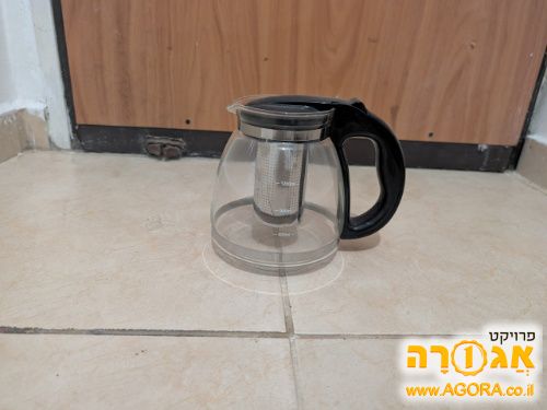קנקן תה זכוכית עם פילטר נירוסטה 1.5 ליטר