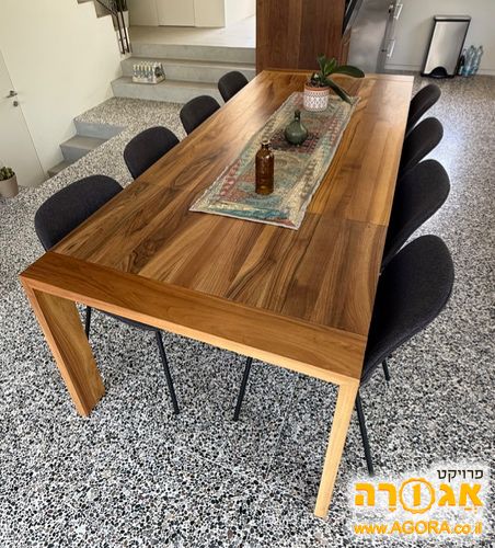שולחן אוכל מעץ אגוז מלא 190/240