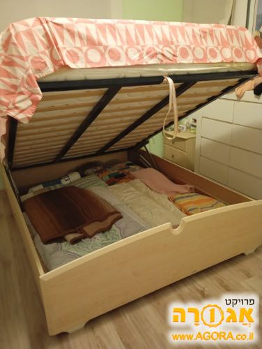 מיטה זוגית 140*190, ארגז מצעים