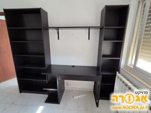 פינת עבודה שולחן + כונניות ikea
