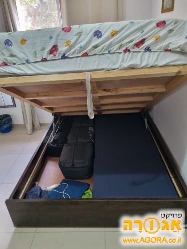 בסיס מיטה זוגית עם ארגז מצעים